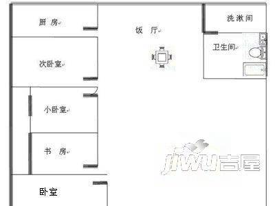 日月潭花园2室1厅1卫户型图