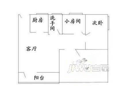 日月潭花园2室1厅1卫户型图