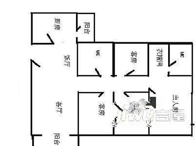 兴文公寓2室1厅1卫户型图