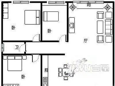 兴文公寓2室1厅1卫户型图