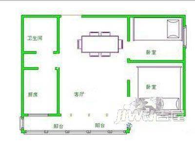 东盛世家4室1厅1卫96.6㎡户型图