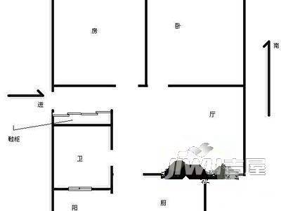 翠苑新村1室1厅1卫户型图