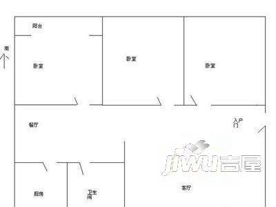 丰越花园3室1厅1卫户型图