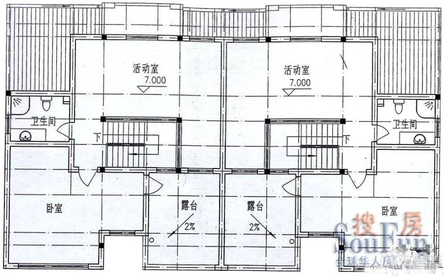 翠泽苑2室1厅1卫户型图