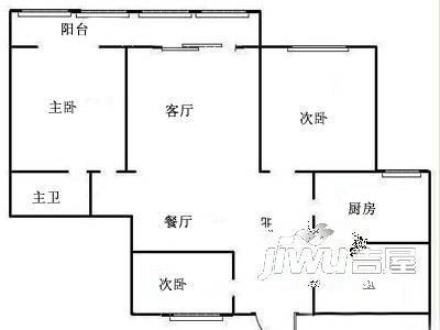 凤江花园3室1厅2卫户型图