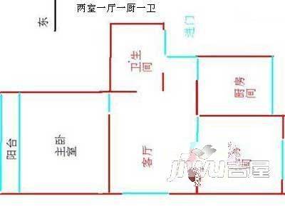 丁香苑2室1厅1卫户型图