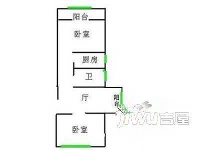 丁香苑2室1厅1卫户型图