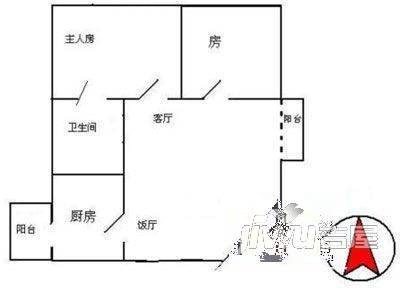 城南新村2室1厅1卫户型图