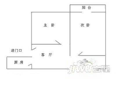 城南新村2室1厅1卫户型图