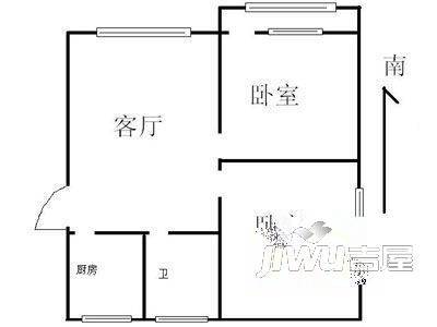 城南新村2室1厅1卫户型图