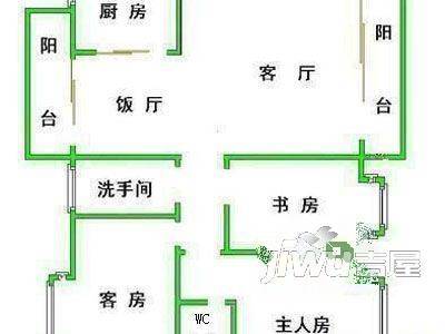 润沁花园2室1厅1卫户型图