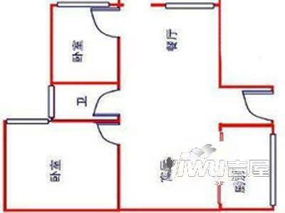 润沁花园2室1厅1卫户型图