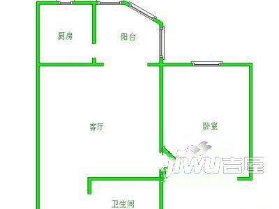 龙洲花园2室1厅1卫户型图