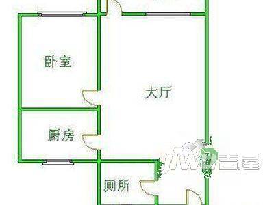 龙洲花园2室1厅1卫户型图