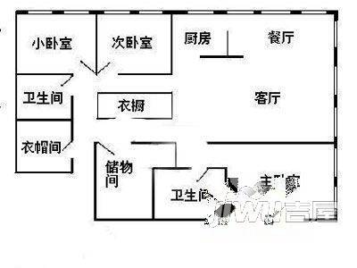 龙洲花园2室1厅1卫户型图