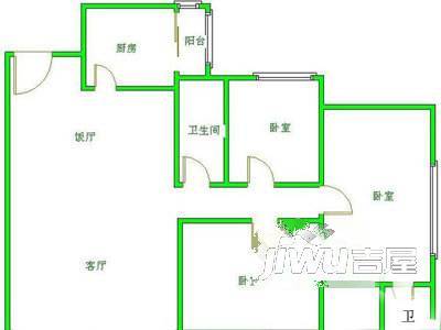 家宜花园2室2厅1卫户型图