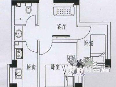 清水嘉苑1室1厅1卫户型图