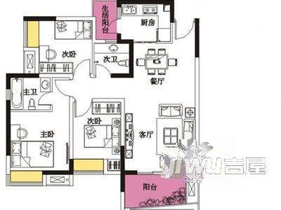 清水嘉苑1室1厅1卫户型图