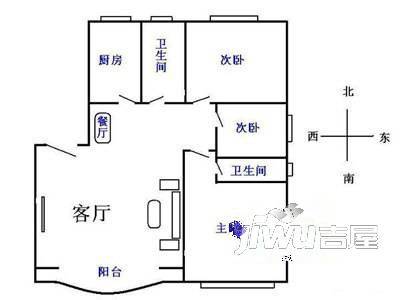 立新花园北区1室1厅1卫户型图