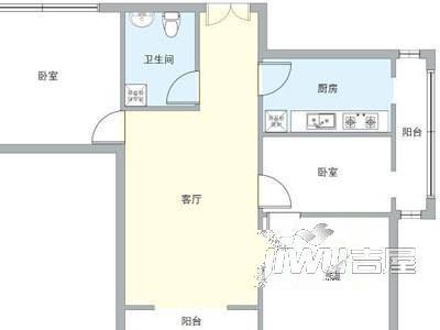 花园新村2室2厅1卫户型图