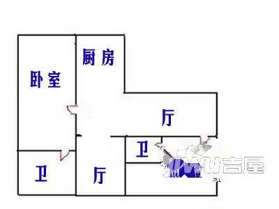 花园新村2室2厅1卫户型图