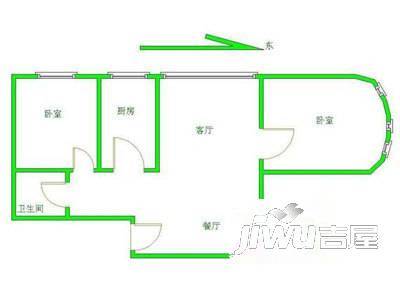 花园新村2室2厅1卫户型图