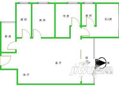 花园新村2室2厅1卫户型图