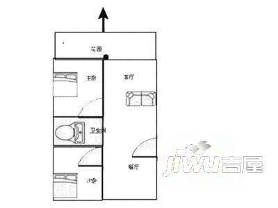 丰越花园3室1厅1卫户型图