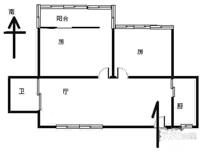 西畈公寓2室1厅1卫户型图
