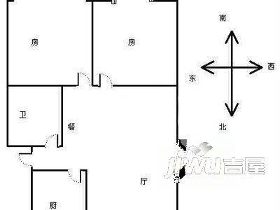 耀菩公寓3室1厅2卫户型图