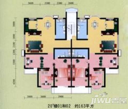 景都花园4室2厅2卫170㎡户型图