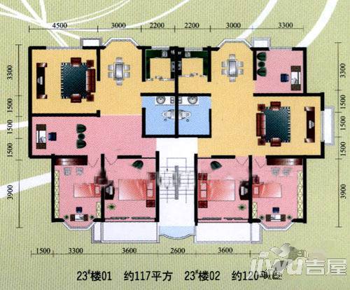 景都花园4室2厅2卫170㎡户型图