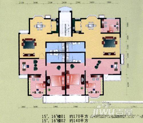 景都花园4室2厅2卫170㎡户型图