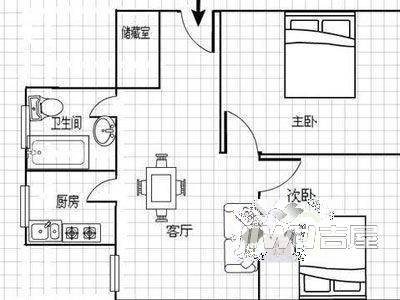 双川小区2室1厅1卫户型图