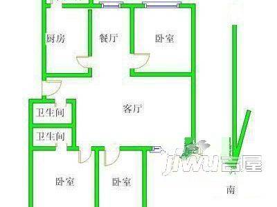 日月花园3室1厅2卫户型图