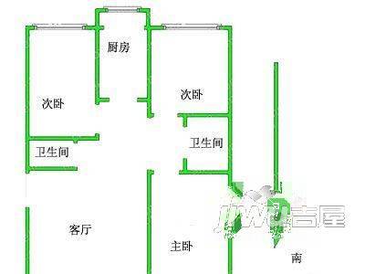 日月花园3室1厅2卫户型图