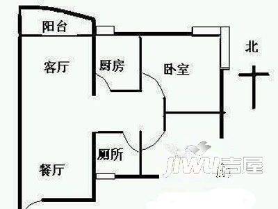 人利华府2室2厅1卫户型图