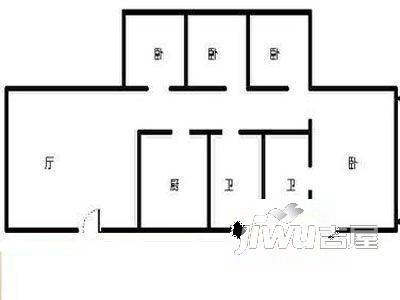 银都花园2室1厅1卫户型图