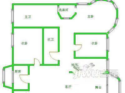 银都花园2室1厅1卫户型图