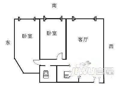 银都花园2室1厅1卫户型图