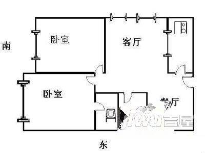 银都花园2室1厅1卫户型图