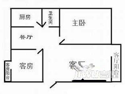 金河新村2室1厅1卫户型图