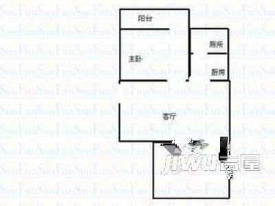 鉴湖新村2室1厅1卫户型图