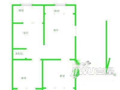 鉴湖新村2室1厅1卫户型图