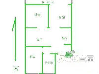 锦绣花园2室1厅1卫户型图