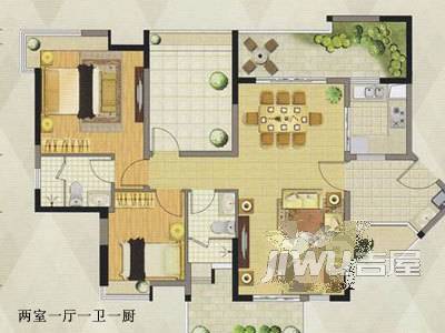 临江绿苑2室2厅1卫户型图