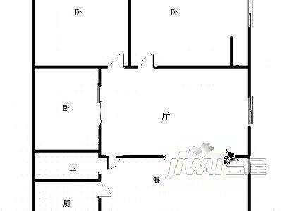 柯笛花园2室1厅1卫户型图