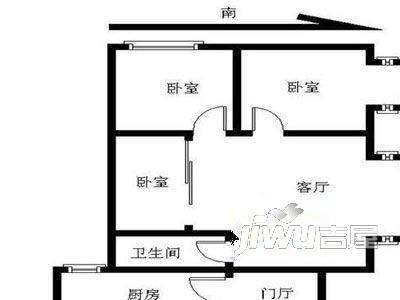 柯笛花园2室1厅1卫户型图