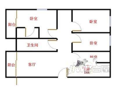 七星新村2室1厅1卫户型图