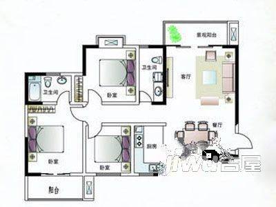 世纪城3室1厅2卫户型图